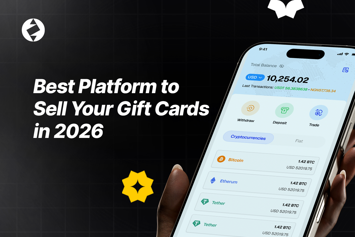selling gift card online on phone, app rates on screen